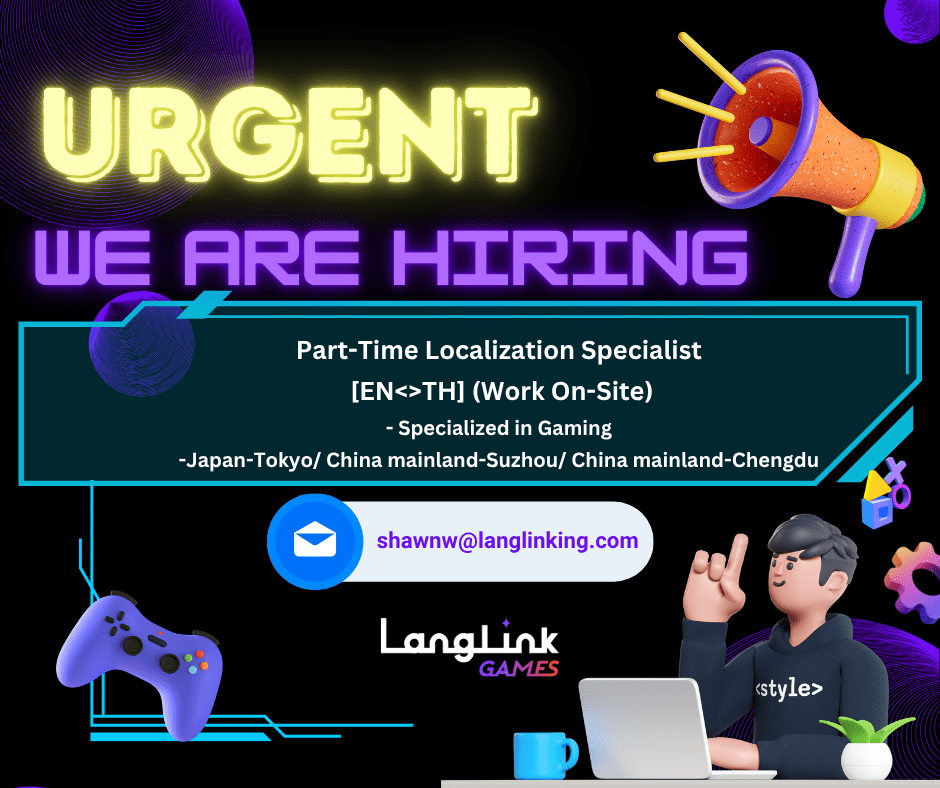 LangLink Hiring ENTH Localization Specialist