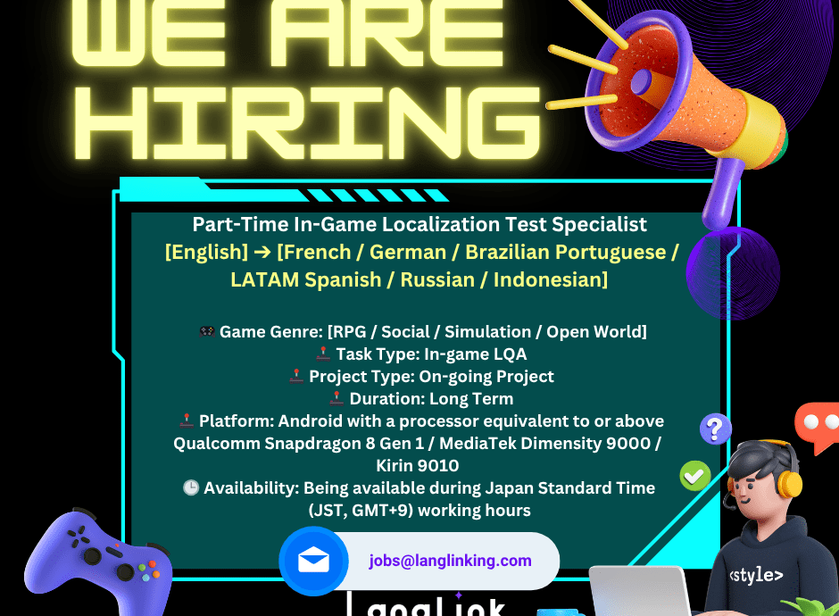 Linkedin Hiring Post LQA RPG Social Simulation Open World