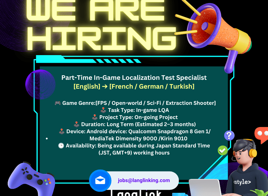 Linkedin Hiring Post English to French German Turkish
